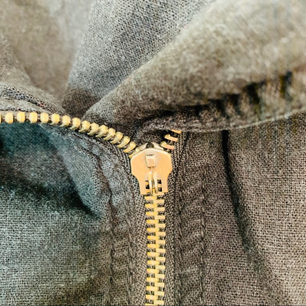 Old Navy Moto Jacket Linen Blend Black Large - Picture 3 of 5